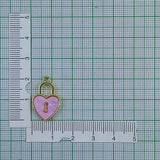 Heart Lock Brass Pink Gold Pendant Centre Pcs For Women