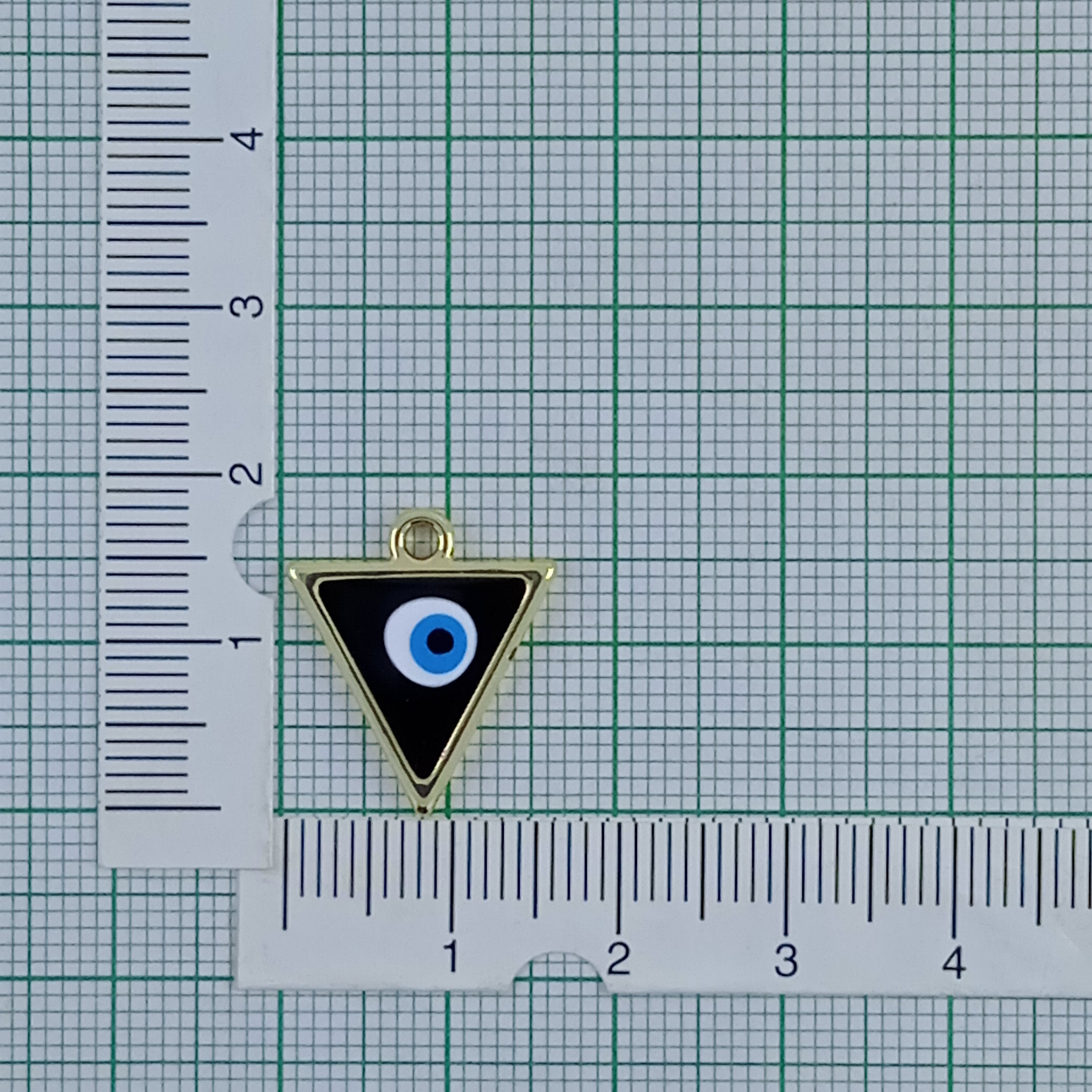 Triangle Evil Eye Black Gold Pendant Chain For Women