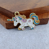 Horse Enamel Gold Pendant For Women