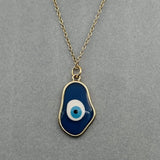 Brass With Enamel Blue Gold Gold Evil Eye Pendant For Women Girls