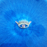 Eyelash Evil Eye Silver Blue American Diamond Pendant Centre Pcs For Women