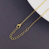 Evil Eye Gold White Enamel Brass Pendant Chain For Women