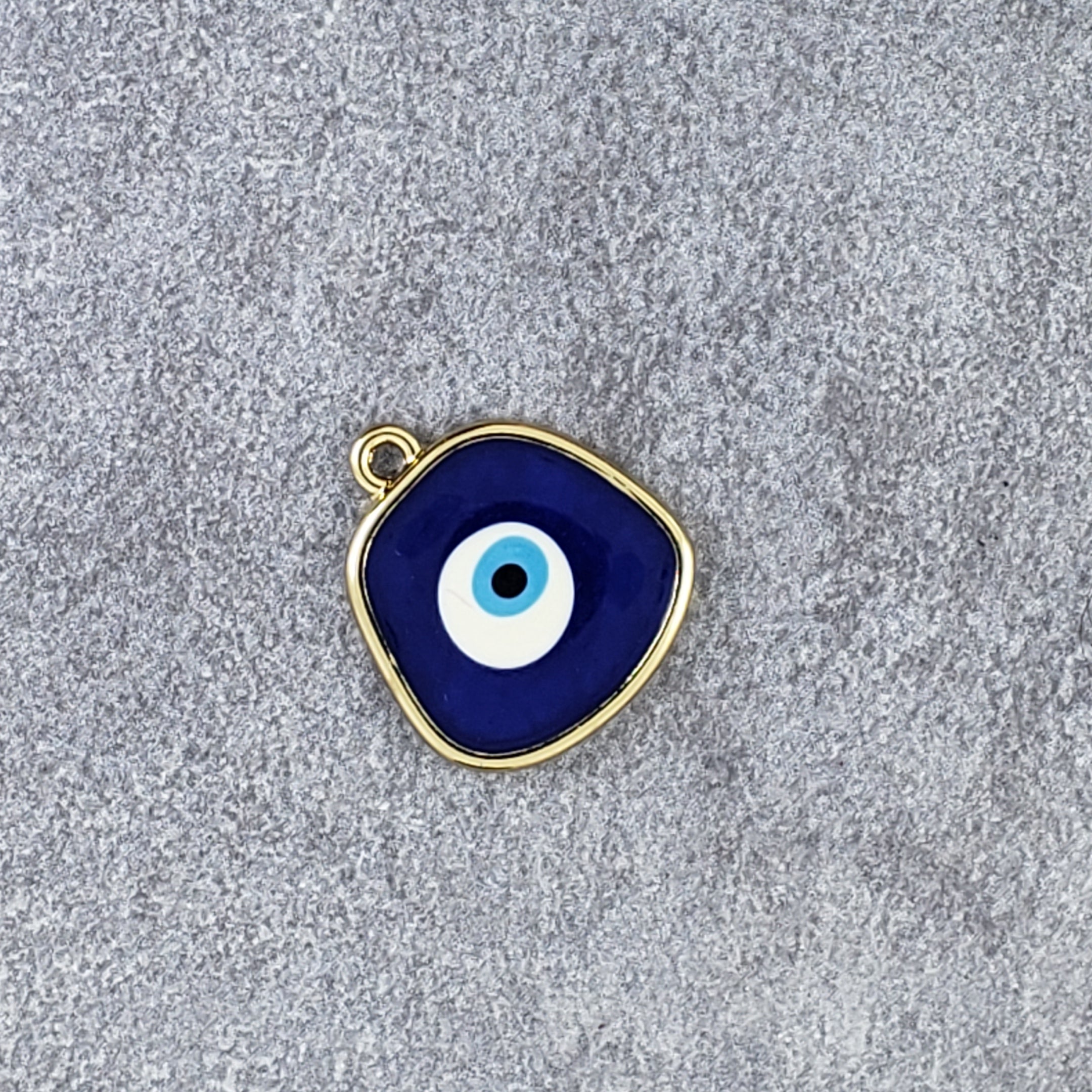 Amoeba Evil Eye Blue Round Enamel Pendant For Women