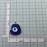 Amoeba Evil Eye Blue Round Enamel Pendant For Women