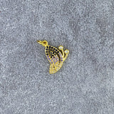Butterfly Black Gold American Diamond Pendant For Women