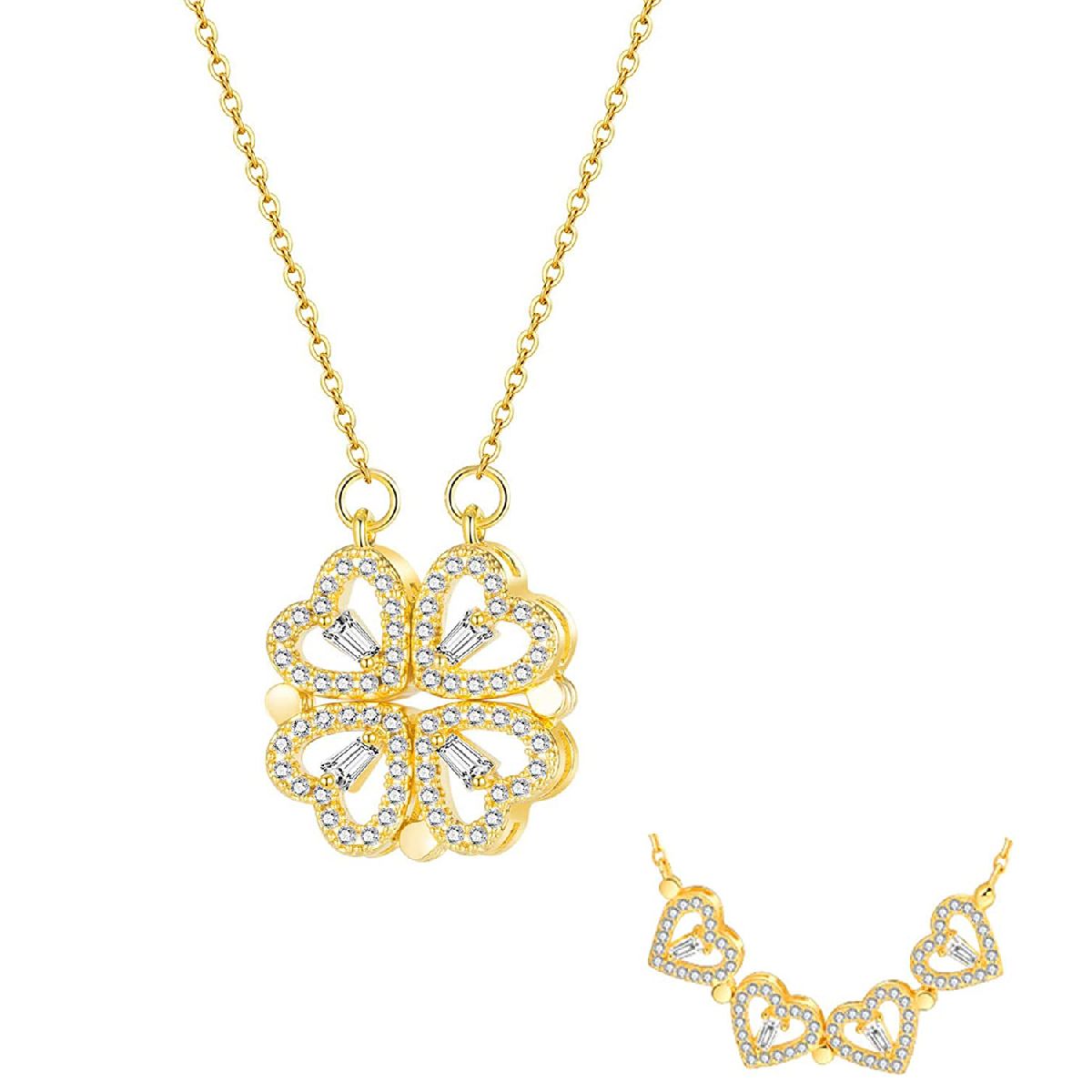 Dubai gold clover necklace – Ghaba