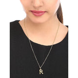 Copper Gold Initial Letter Alphabet A Bamboo Necklace Pendant Chain Women