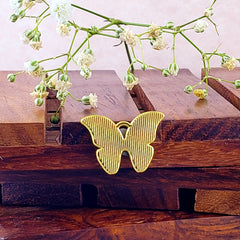 Butterfly Red Pink Gold Pendant For Women