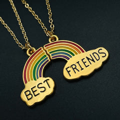 Brass With Enamel Multicolor Gold Gold Rainbow Pendant For Women Girls