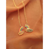 Brass With Enamel Multicolor Gold Gold Rainbow Pendant For Women Girls