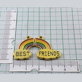 Rainbow Best Friend Enamel Gold Pendant For Women