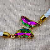 Butterfly Copper Multicolour White Crystal Thread Slider Bracelet Women