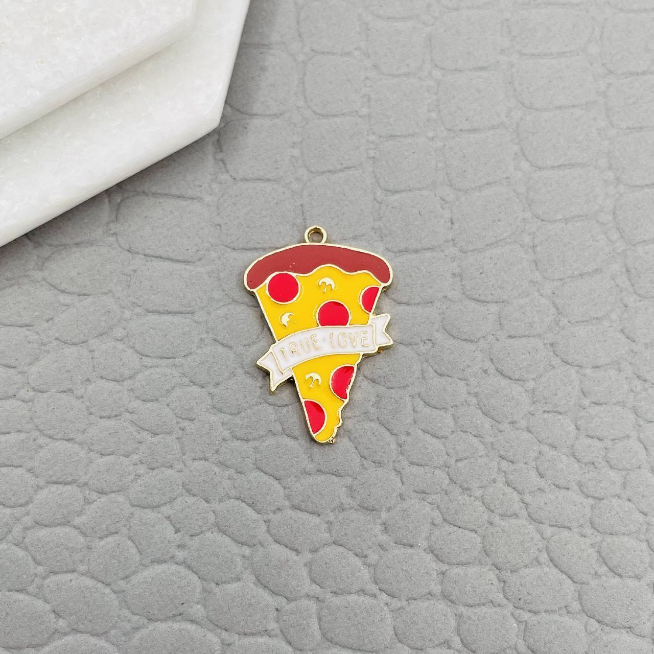 Brass Brown Yellow Red Gold Pizza Accessories Pendant Charm Combo Pack Of 6 For Women