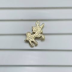 Brass With Enamel Multicolor Gold Unicorn Pendant For Women Girls