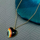 Brass With Enamel Multicolor Red Yellow Gold Rainbow Pendant For Women Girls