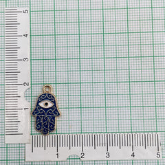 Copper With Enamel Blue White Gold Evil Eye Pendant Combo Pack Of 6 For Women