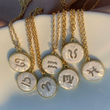 Copper Gold All Constellation Zodiac Star Sign Pendant Chain Women