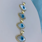 Mother of pearl evil eye pendant with chain