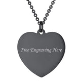 Heart Stainless Steel Personalized Engraved Letter Necklace Pendant Chain Unisex
