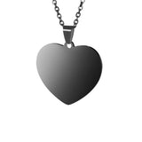 Heart Stainless Steel Personalized Engraved Letter Necklace Pendant Chain Unisex