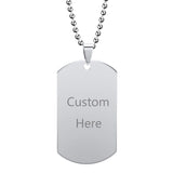 Dogtag Stainless Steel Personalized Engraved Letter Necklace Pendant Chain Women