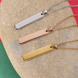 Gold Customized Personalised Laser Engraved Letter Pendant Chain