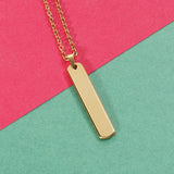 Gold Customized Personalised Laser Engraved Letter Pendant Chain