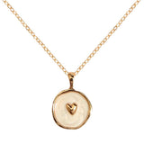 Copper Heart White Gold Enamel Necklace Pendant Chain For Women