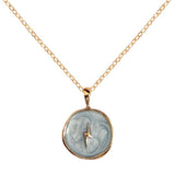 Copper Lightning Grey Gold Enamel Necklace Pendant Chain For Women