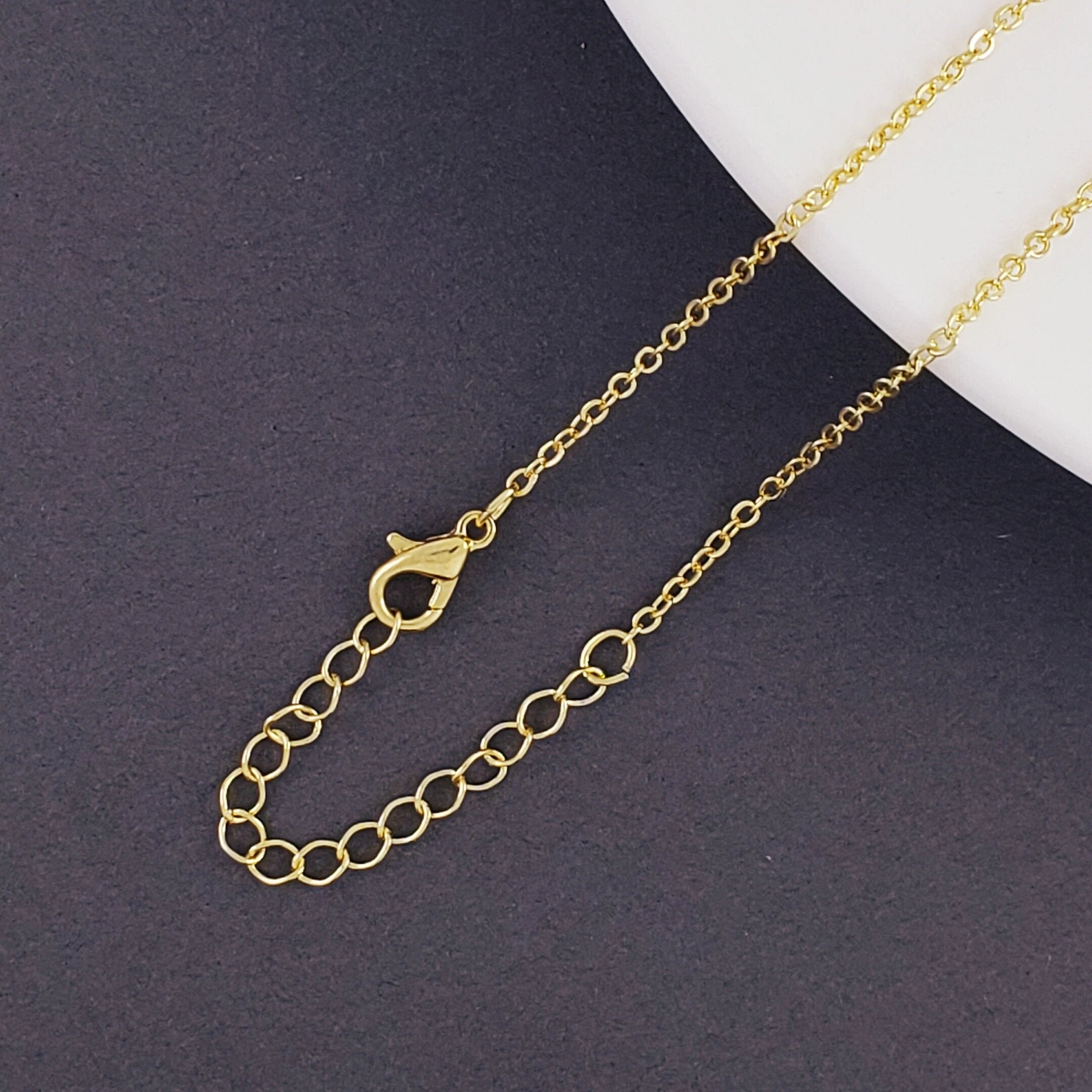 Copper Moon Blue Gold Enamel Necklace Pendant Chain For Women