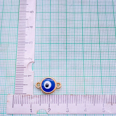 Alloy Enamel Evil Eye Blue Gold Charm For Women_Pk_Of_10