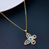 Evil Eye Butterfly 18K Gold Pendant Pendant Chain for Women