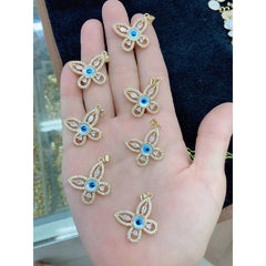Evil Eye Butterfly 18K Gold Pendant Pendant Chain for Women