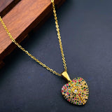 Angle Wings Heart Love Multi Color Pendant Chain For Women