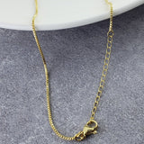 Heart Love Baguette Cubic Zirconia 18K Gold Copper Pendant Chain for Women