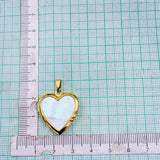 Large White Heart Love Mother of Pearl Openable Photo Frame Pendant Chain for Women