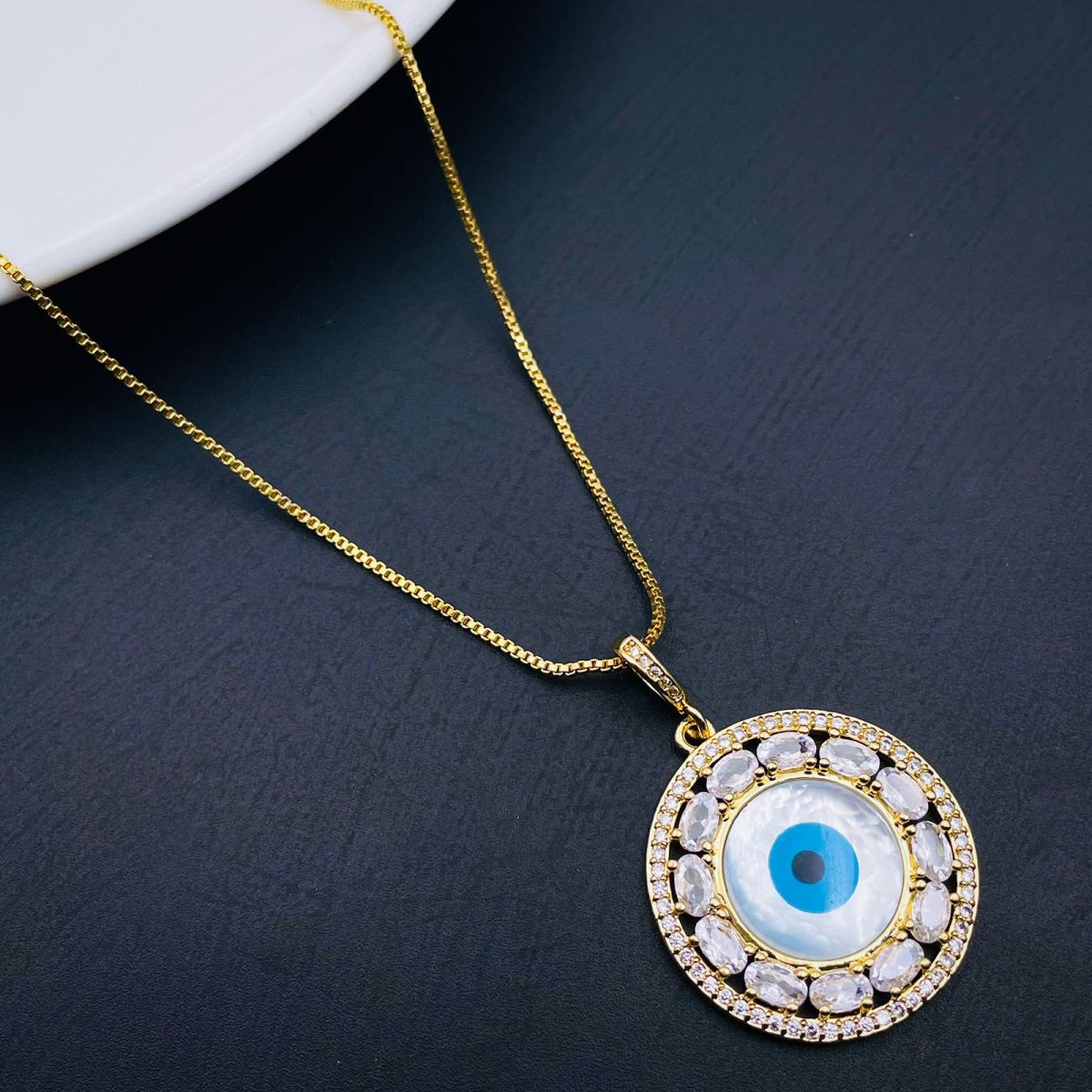 Aobei Pearl ,Blue Demon Eye Chain，18K Gold Plated chain For