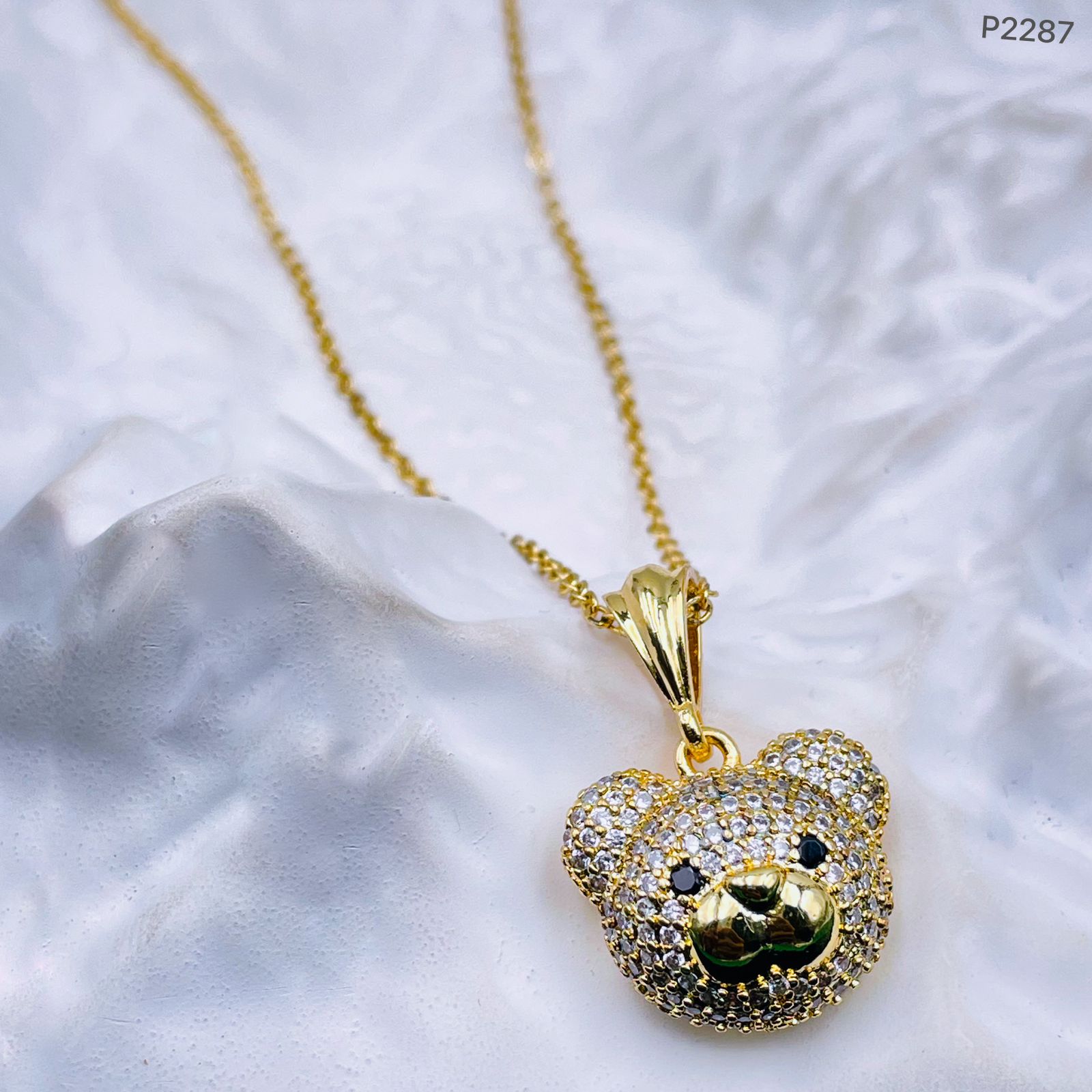 Teddy Bear Necklace, in 18K Yellow Gold| Golden Rose | Golden Rose