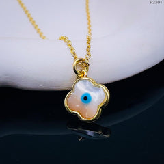 Clover Mother of Pearl Evil 18K Gold Pendant chain for Women