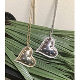 Heart Gold Cubic Zirconia Copper Pendant Chain For Women