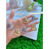 Heart Gold Cubic Zirconia Copper Pendant Chain For Women