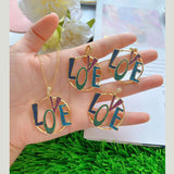 Circle OF Love Multi Color Zircon 18K Gold Anti Tarnish Pendant Chain for Women