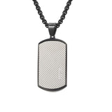 Silver Mesh Cubic Zirconia Black 316L Stainless Steel Dog Tag Customized Personalised Laser Engraved Pendant Chain for Men