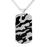 Army Military Black Silver 316L Stainless Steel Dog Tag Customized Personalised Laser Engraved Pendant Chain for Men