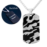 Army Military Black Silver 316L Stainless Steel Dog Tag Customized Personalised Laser Engraved Pendant Chain for Men