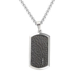Black Mesh Cubic Zirconia 316L Stainless Steel Dog Tag Customized Personalised Laser Engraved Pendant Chain for Men