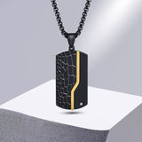Leather Finish Gold Black 316L Stainless Steel Dog Tag Customized Personalised Laser Engraved Pendant Chain for Men