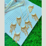 Star Studded Dangling 18K Glossy Gold Anti Tarnish Pendant Chain for Women
