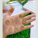 Ek Onkar Medallion Cubic Zirconia 18K Gold Anti Tarnish Pendant Chain for Women