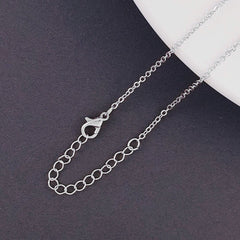 Heart Cubic Zirconia Silver Anti Tarnish Necklace Pendant Chain For Women